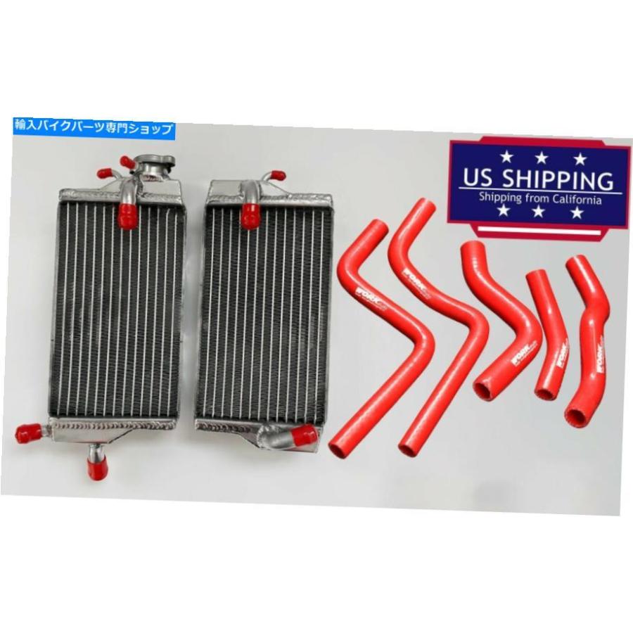 radiators L＆Rアルミラジエーター+レッドホースフィットホンダCR125R CR 125R CR125 2ストローク2000-2001 L\u0026R Aluminum Radiator+red hose fit Hond