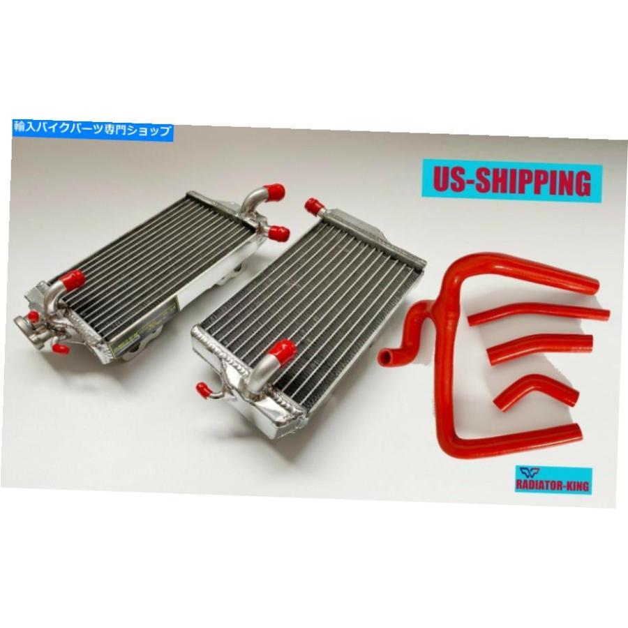 radiators R＆Lアルミニウムラジエーター＆レッドシリコーンホースフィットホンダCR250R CR250 2002-2004 02 03 R\u0026L Aluminum Radiator\u0026Red SILICONE