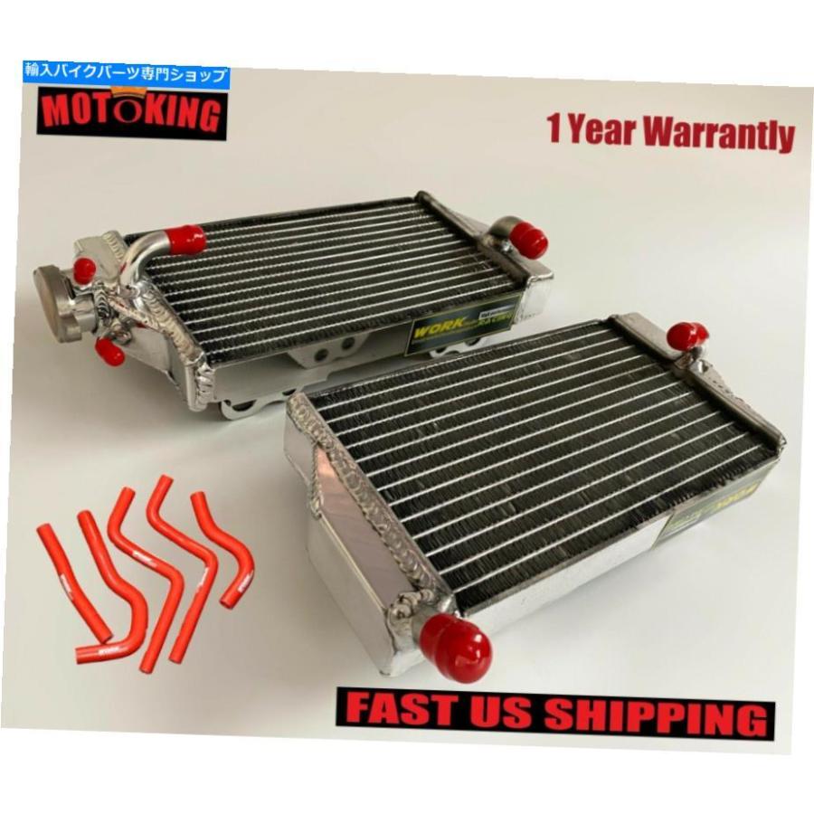 radiators アルミニウムラジエーター＆レッドシリコーンホース/パイプフィット2ストロークホンダCR125R CR 125R 2004 Aluminum Radiator\u0026Red Silicone