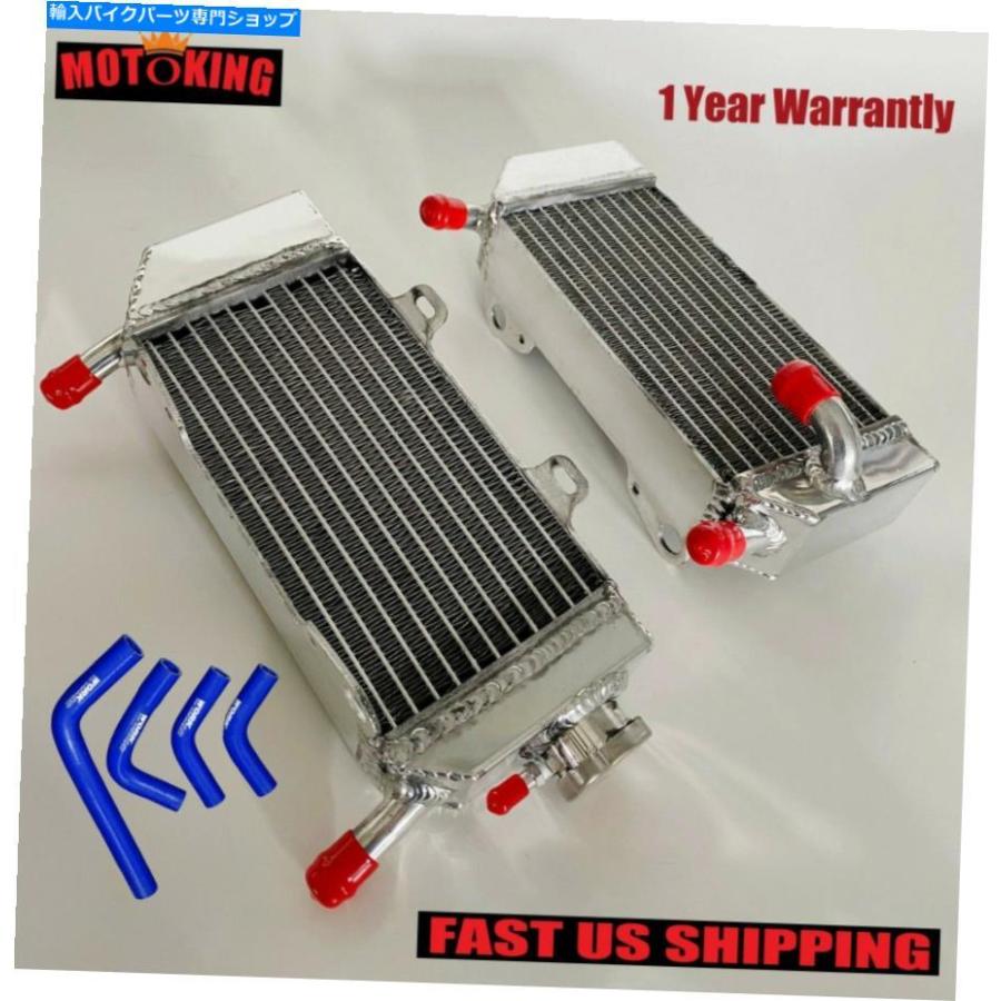 radiators アルミニウムラジエーター＆ブルーシリコーンホースフィットホンダCRF250R 2004-2009 / CRF250X 04-17 Aluminium Radiator\u0026Blue Silicone H