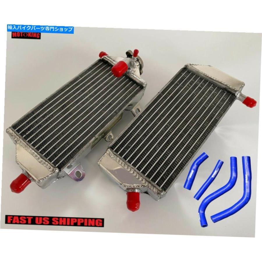 radiators アルミニウムラジエーター＆ブルーホースフィットヤマハYZ250F 2014-2018 / YZ450F 14-2017 2016 2015 Aluminum Radiator\u0026Blue Hose Fit Ya