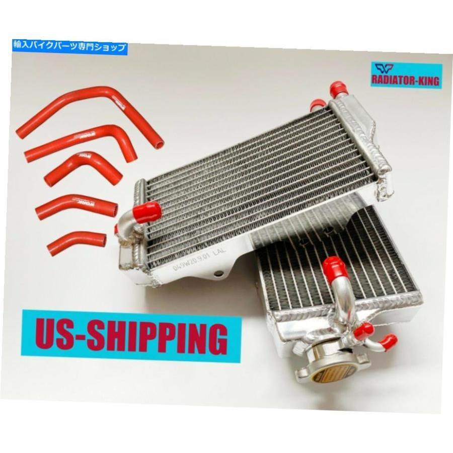 radiators R＆Lアルミニウムラジエーター＆レッドシリコーンホースフィットホンダCR250R CR250 2002-2004ポーランド R\u0026L Aluminum Radiator\u0026Red SILIC