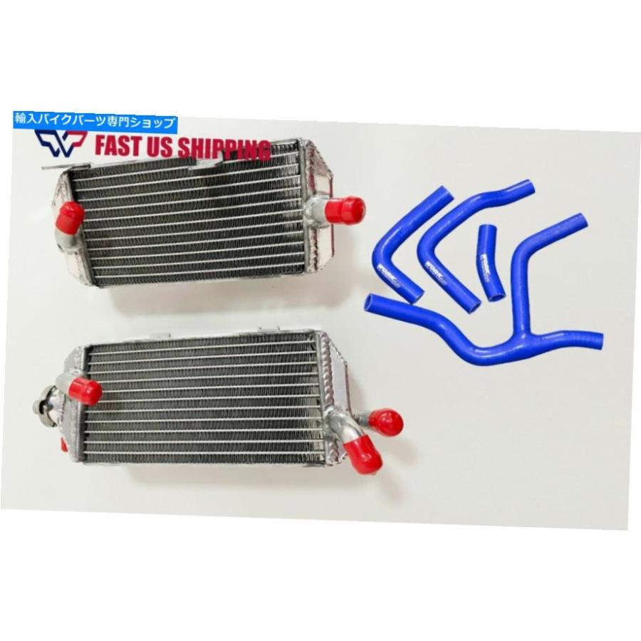 radiators ブルーシリコーンホース＆ダブルアルミラジエーターフィットホンダCRF450R CRF 450 R 13 14 Blue Silicone Hose\u0026Double Aluminum Radiators