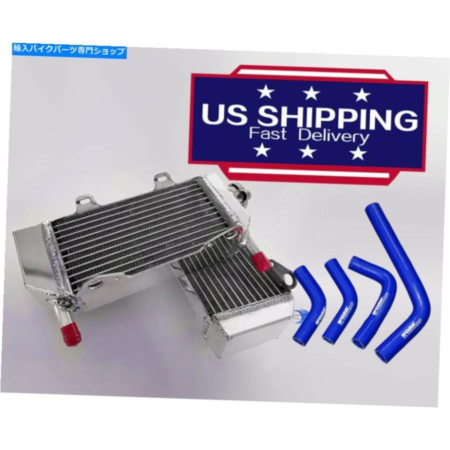 radiators Fit Honda CRF250R 2004-2009。 CRF250X 2004-2017アルミラジエーター＆ブルーホース Fit HONDA CRF250R 2004-2009; CRF250X 2004-2017 Alu