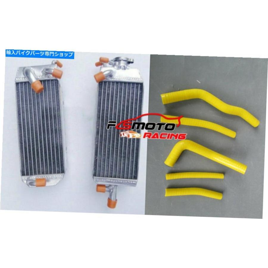 radiators 鈴木RM125 RM 125 T / V 1996-1997 96 97用L＆Rアルミニウムラジエーター+イエローホース L\u0026R Aluminum Radiator + Yellow Hose FOR Suzuki