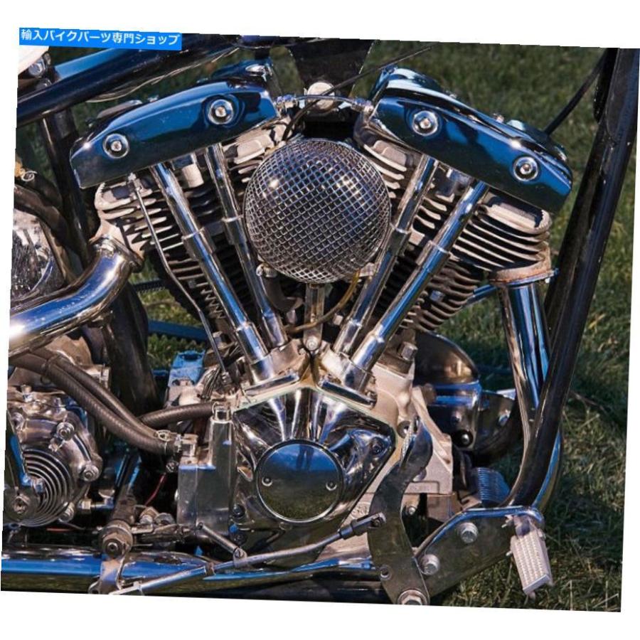 117 エアクリーナー クローム仕上げ クロームパーツ Ramfloスタイルのメッシュエアクリーナークローム