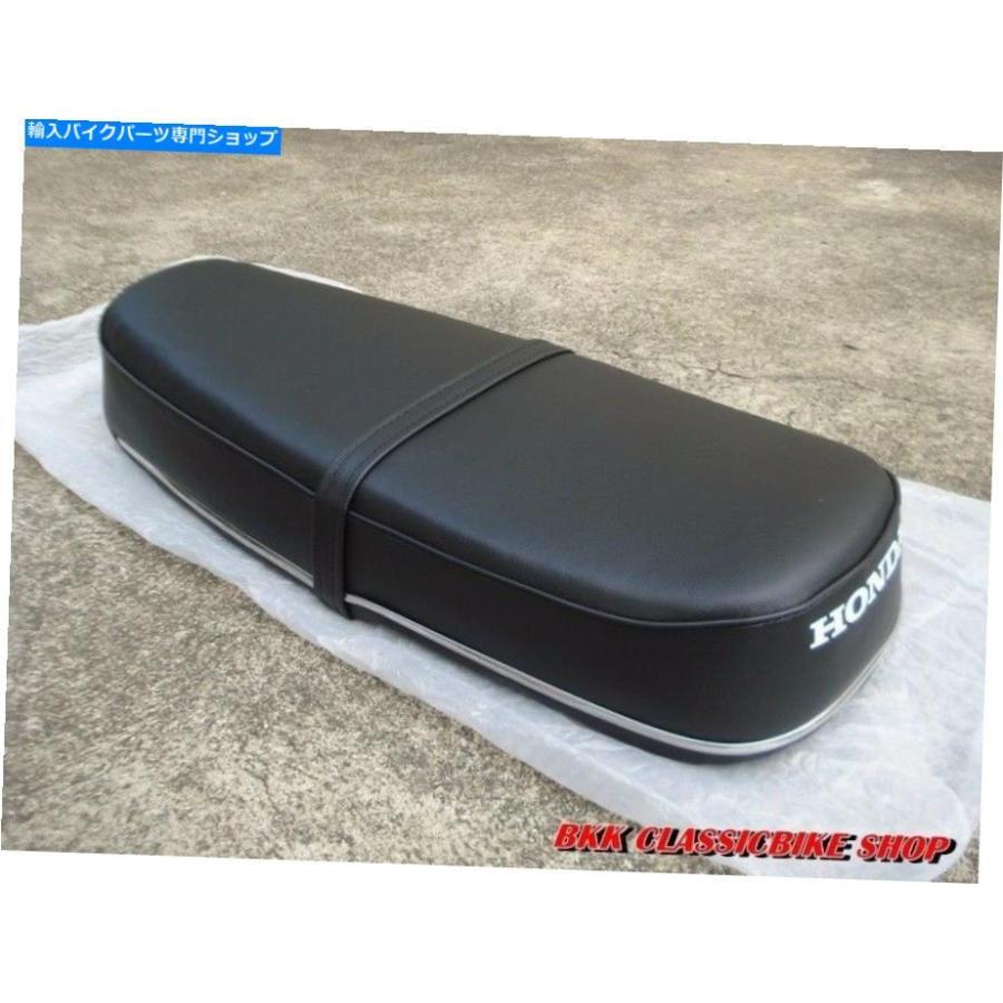 クロームパーツ プリティダブルシートブラック＆クロームトリムホンダ250 305 CB72 CB77 SuperHawk COMPLETE DOUBLE SEAT Black & CHROME TRIM HONDA_1