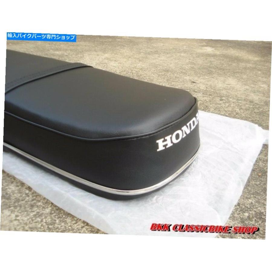 クロームパーツ プリティダブルシートブラック＆クロームトリムホンダ250 305 CB72 CB77 SuperHawk COMPLETE DOUBLE SEAT Black & CHROME TRIM HONDA_2