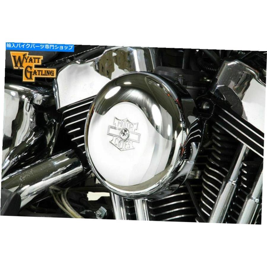 クロームパーツ Harley DavidsonのV-TwinによるChrome Wyatt Gatling空気クリーナーアセンブリ Chrome Wyatt Gatling Air Cleaner Assembly for Harle