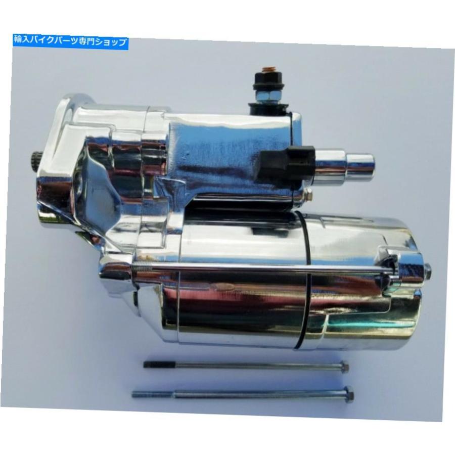 クロームパーツ 高トルククロム1.7KWアングルポストスターター89-06ハーレーW /ソレノイドスタートボタン High Torque Chrome 1.7KW Angle Post Start_1