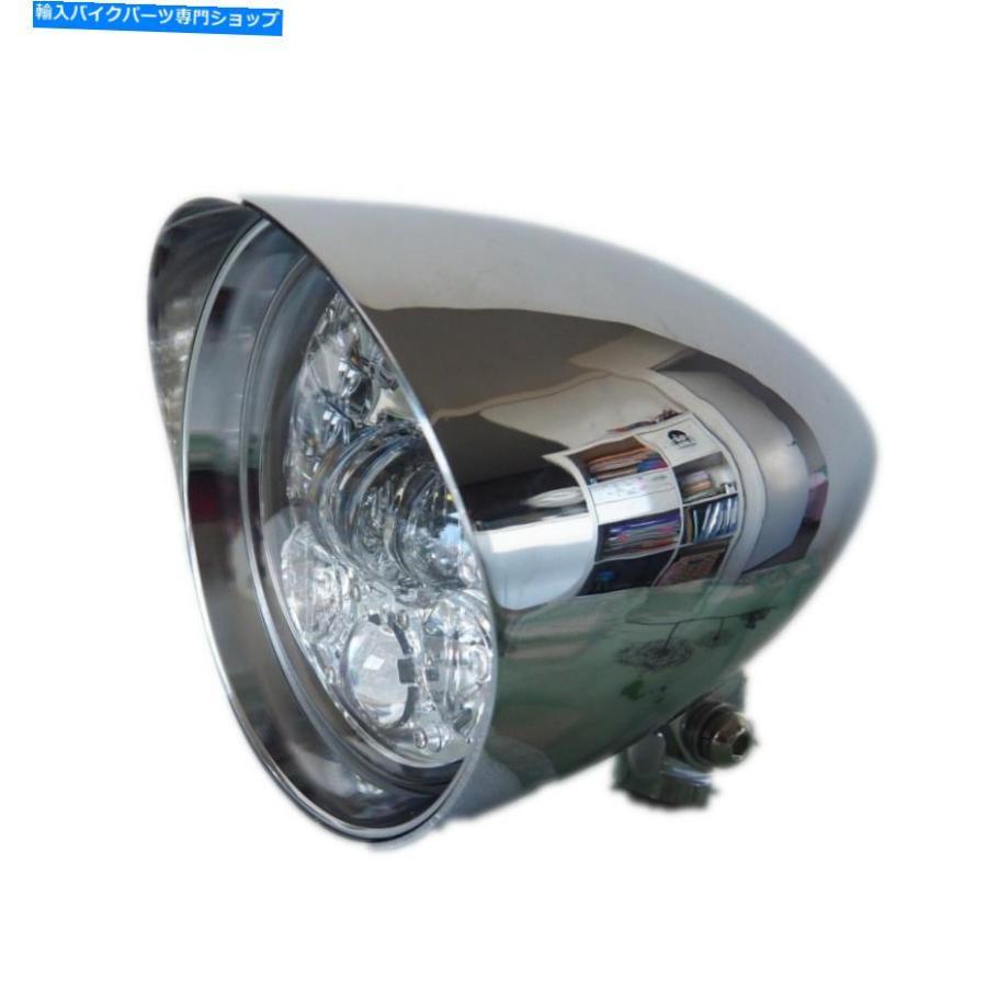 クロームパーツ 5.75 Chrome Led DayMakerインジケーターヘッドライトハーレーローライダー太った通りボブ 5.75 Chrome LED daymaker indicator headlの画像