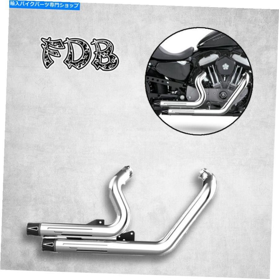 クローム部分品 Harley 2004-13鉄XL883 C N R X48 XL1200 Nの移し替えるはやりっ児 Chrome Exhaust Fit For Harley 2004-13 IRON XL883 C N R X48 XL1200 N Movi 車、バイク、自転車-フレーム