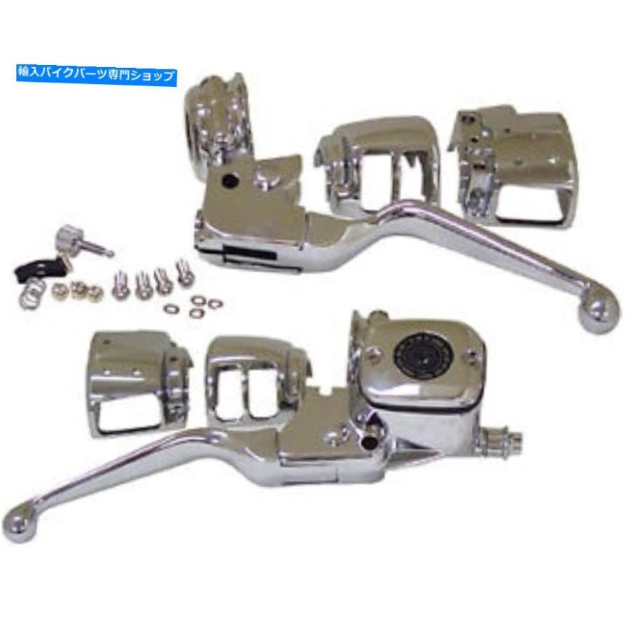 クロームパーツ ハンドルバーデュアルハンドコントロールキットクロームスイッチハーレースポーツスターXL 883ハガ HANDLEBAR DUAL HAND CONTROL KIT