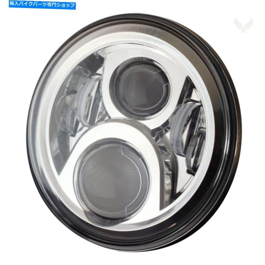 クロームパーツ イーグルライトクロームGEN 2 7 \"LEDヘッドライトキットw /フォグランプとアダプターリング Eagle Lights Chrome Gen 2 7\" LED Headliの画像