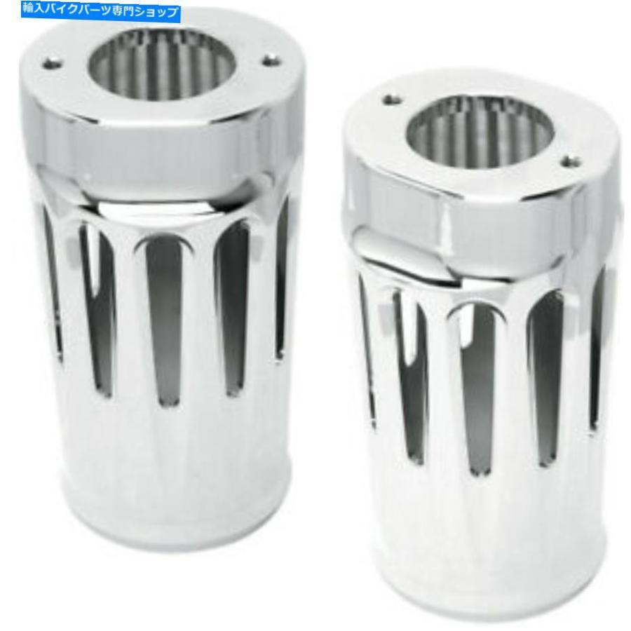 クローム一部分 Arlen Ness Chrome Deep Cutアッパーフォークブーツスライダーカバー86-17 FLST Arlen Ness Chrome Deep Cut Upper Fork Boot Slider