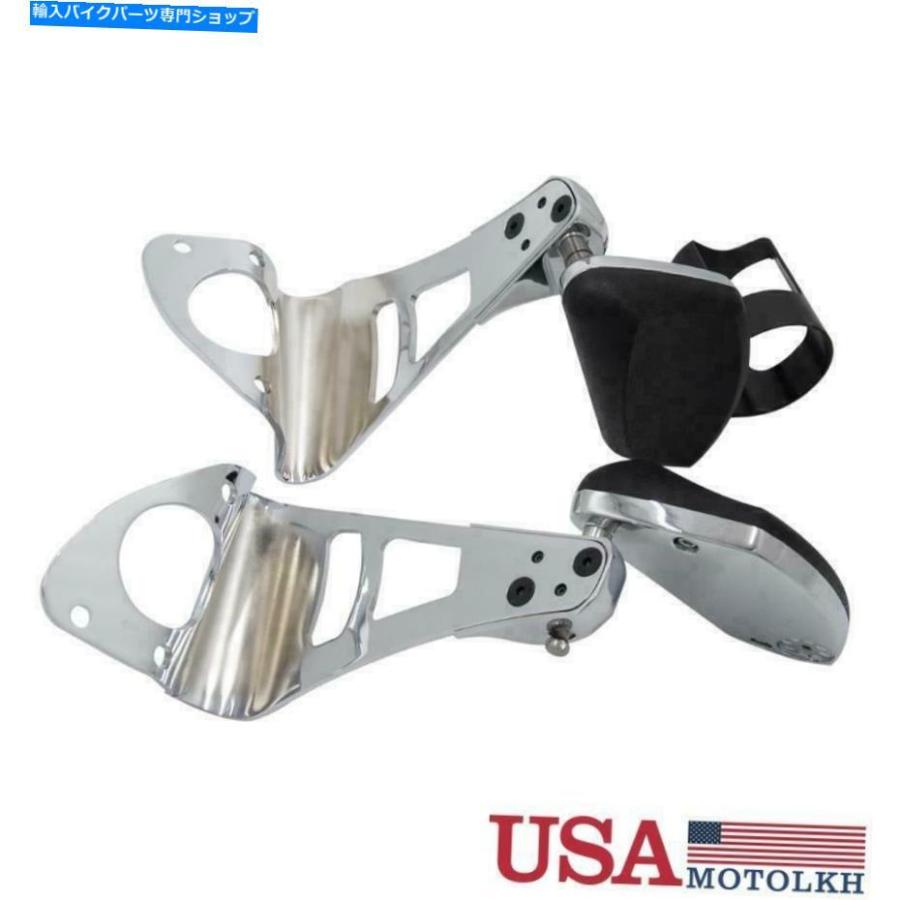 クロームパーツ クロム調整可能な旅客肘掛け/ドリンクホルダーフィットハーレータイラー14-20 Chrome Adjustable Passenger Armrests w/ Drink Holderの画像