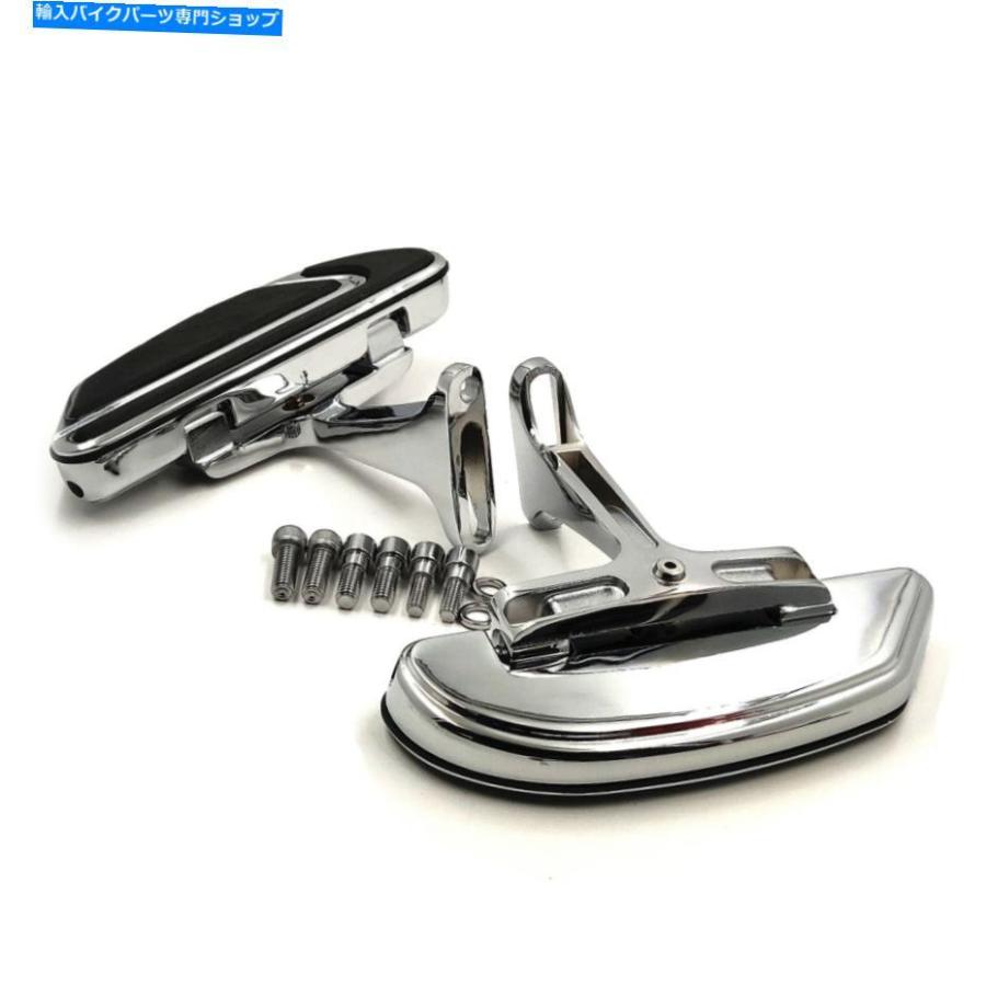クロームパーツ 93-19ツーリングのためのクロームエアフロー旅客フットボードの床板の取り付けブラケット Chrome Airflow Passenger Footboard Floorbの画像