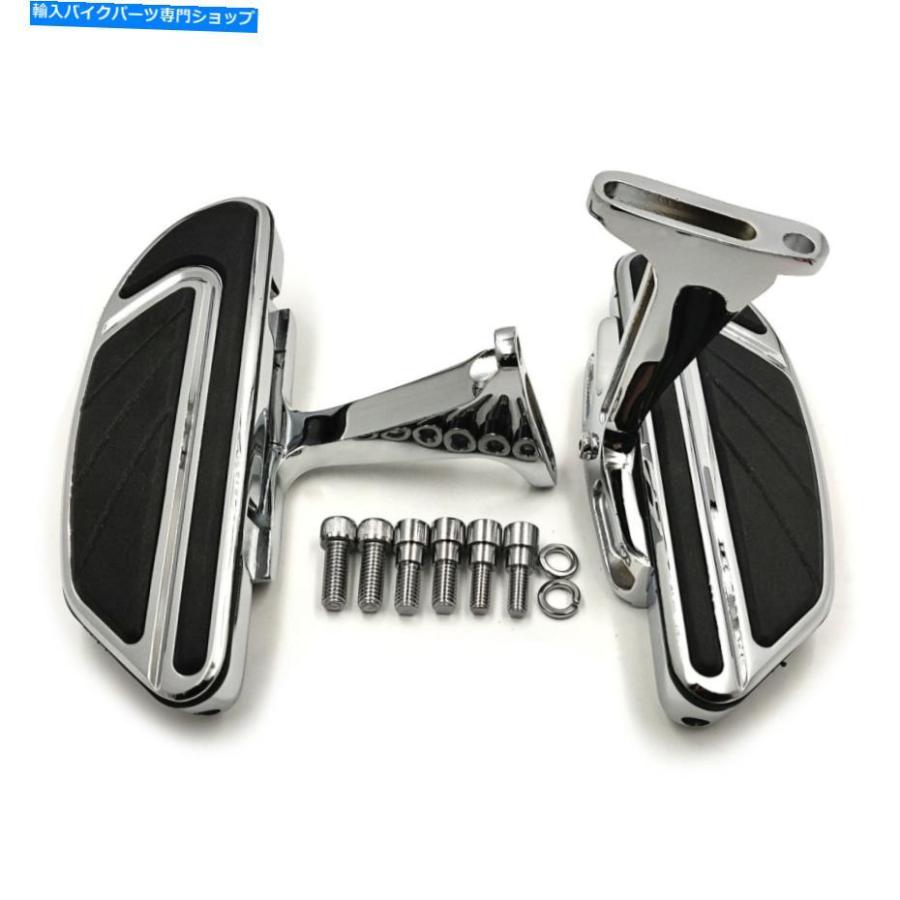 クロームパーツ 93-19ツーリングのためのクロームエアフロー旅客フットボードの床板の取り付けブラケット Chrome Airflow Passenger Footboard Floorbの画像