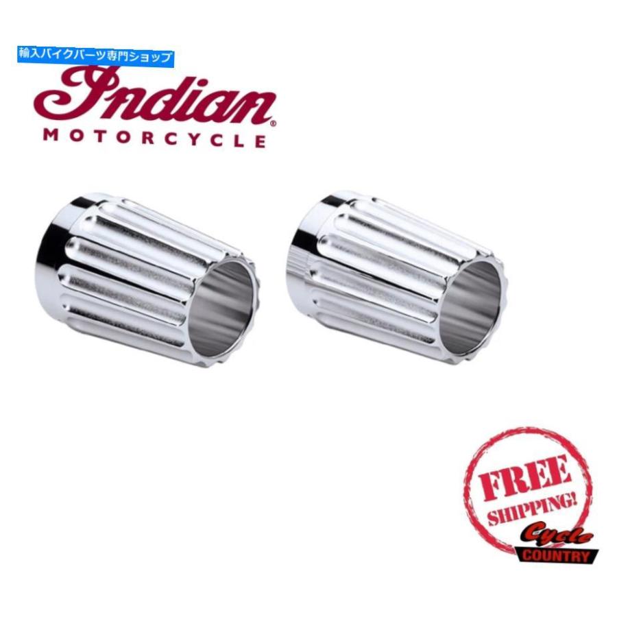 クロームパーツ インドのオートバイブランド雷吹き溝付きクロム排気ヒント INDIAN MOTORCYCLE BRAND THUNDER STROKE GROOVED CHROME EXHAUST TIPS