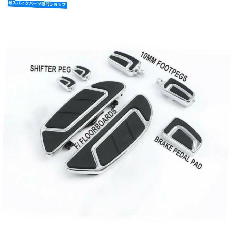 クロームパーツ Harley Street Glide 1993-2021のためのChrome FloorboardブレーキペダルシフトPEG Chrome Floorboard Brake Pedal Shift Pegs Fit Fo