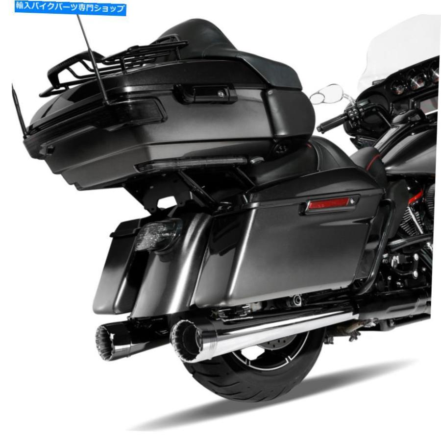 クロームパーツ Chrome Megaphone Tappered Slipが排気パイプにフィットするHarley Touring Glide 17+ Chrome Megaphone Tappered Slip On Exhaust Piの画像