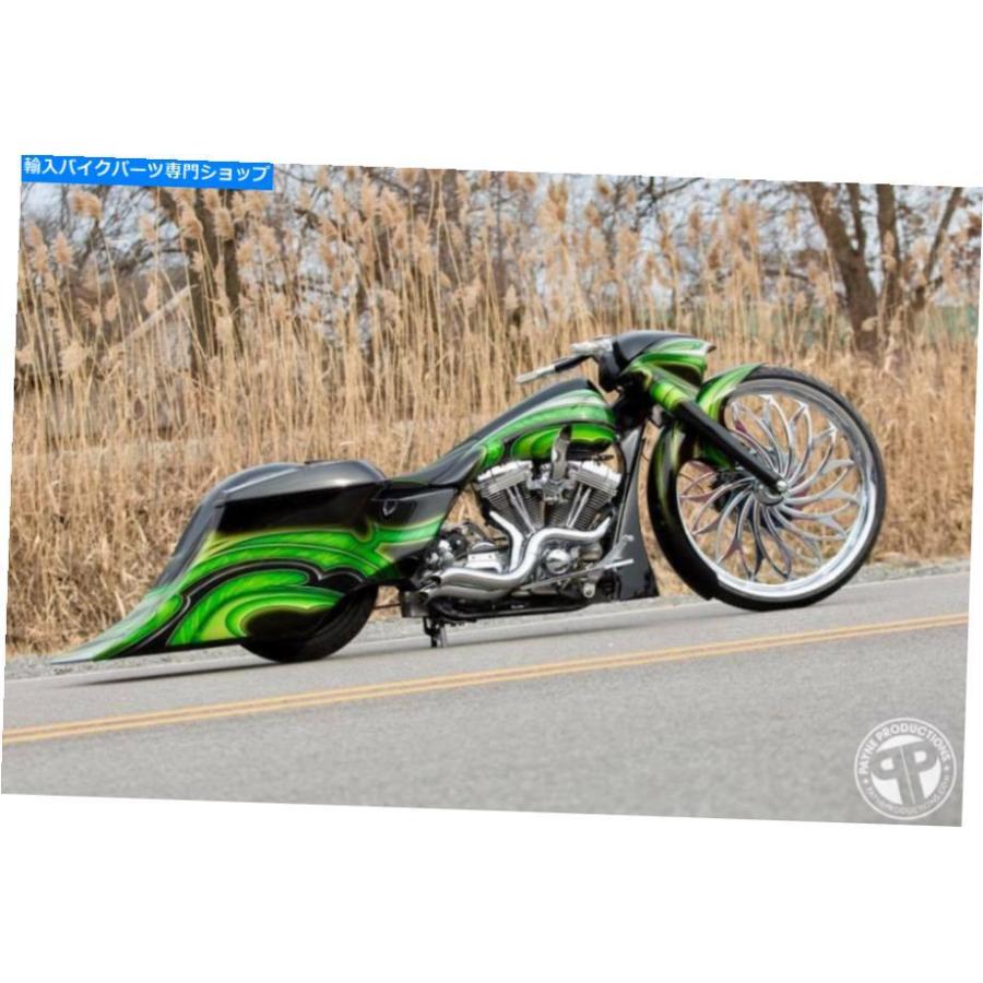 クロームパーツ LAF、尖った入室ステップ調整2-1 / 2 \"レーシングエキゾーストパイプFLHバッガーWシールド LAF, POINTED AMBUSH Step Tuned 2-1/2\" Raの画像