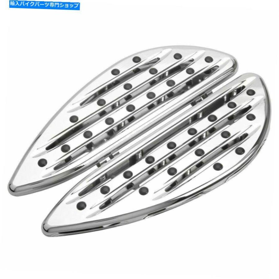 クロームパーツ クロムディープエッジカットフットボードストリートグライドFLHxリアペグヒールトウシフトレバー Chrome Deep edge cut footboards stの画像