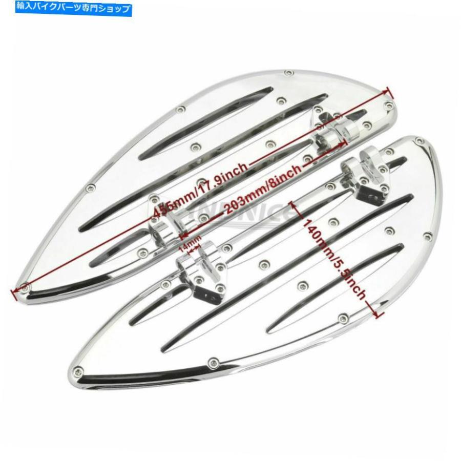 クロームパーツ クロムディープエッジカットフットボードストリートグライドFLHxリアペグヒールトウシフトレバー Chrome Deep edge cut footboards stの画像
