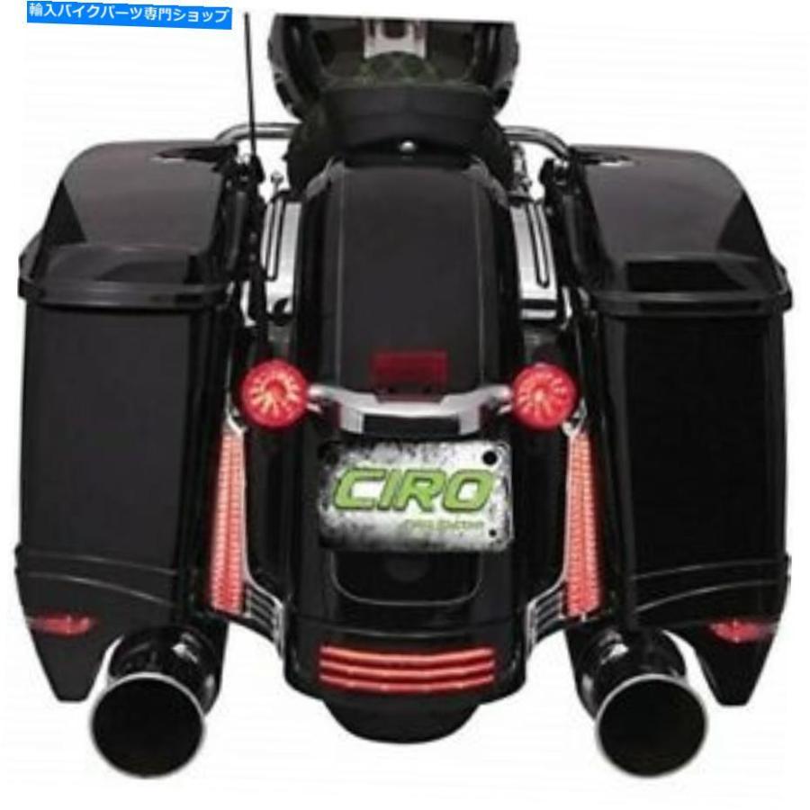 クロームパーツ CiRO 40022ファクシャーフィラーパネルクローム/アンバー/ハーレーストリートグライド14-20 Ciro 40022 Facia Filler Panels Chrome /