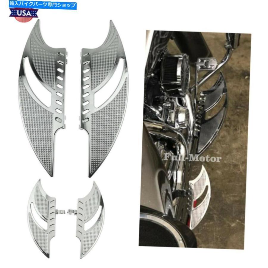 クロームパーツ クロームフロアボード足の足のシフターレバーブレーキアームエアクリーナーはハーレー08のためにフィット Chrome Floorboard Footpeg_1