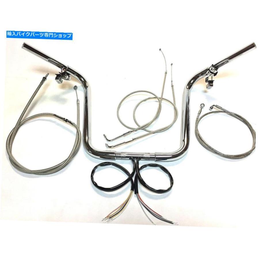 クロームパーツ 1 1/4 \"APEハンガー14\" ChromeハンドルバーキットWスイッチ00 06ハーリーフフス 1 1/4 \" Ape Hanger 14\" Chrome Handlebar Kit W Swit