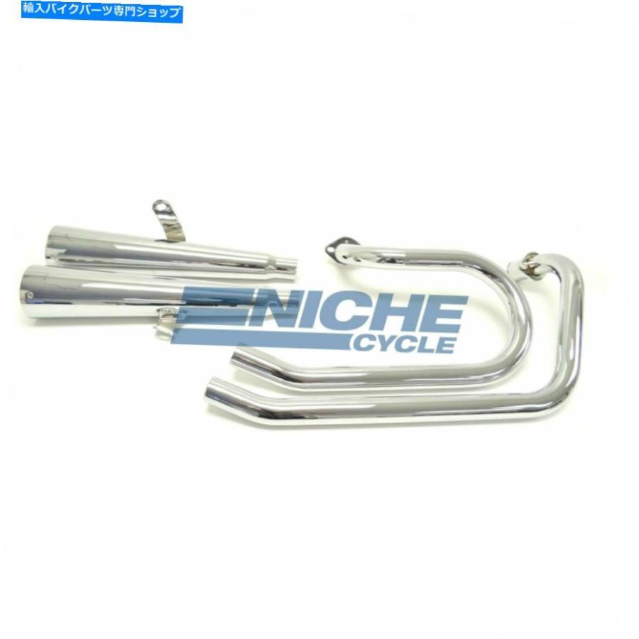クロームパーツ Mac Honda 1983 1984 VT500 500 ASCOT 2-2クロムメガホン排気システムパイプ Mac Honda 1983 1984 VT500 500 Ascot 2-2 Chrome Megaph