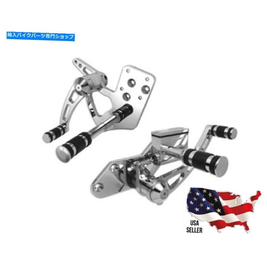 クロームパーツ ハーレークロームフォワードコントロールEXT + 3 \"ビッグVツイン22-0758フットペグブレーキシフター Harley Chrome Forward Controls