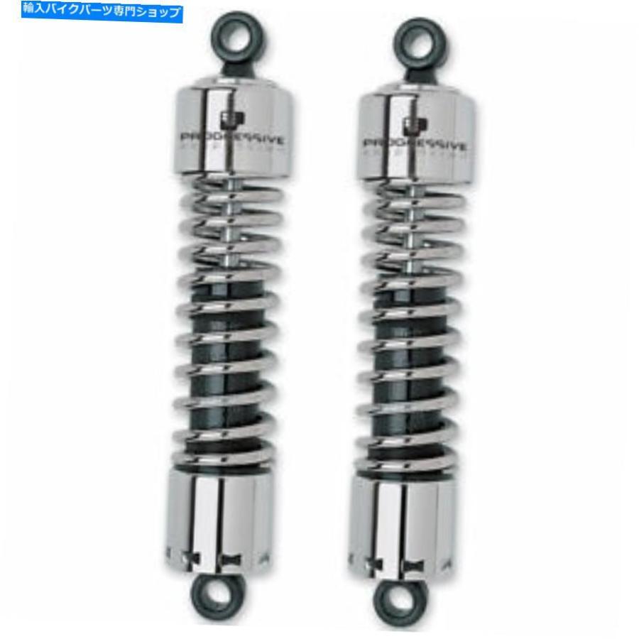 クロームパーツ Harley-Davidsonのためのプログレッシブサスペンション412クロム12 \"ヘビーデューティショック Progressive Suspension 412 Chrome 12