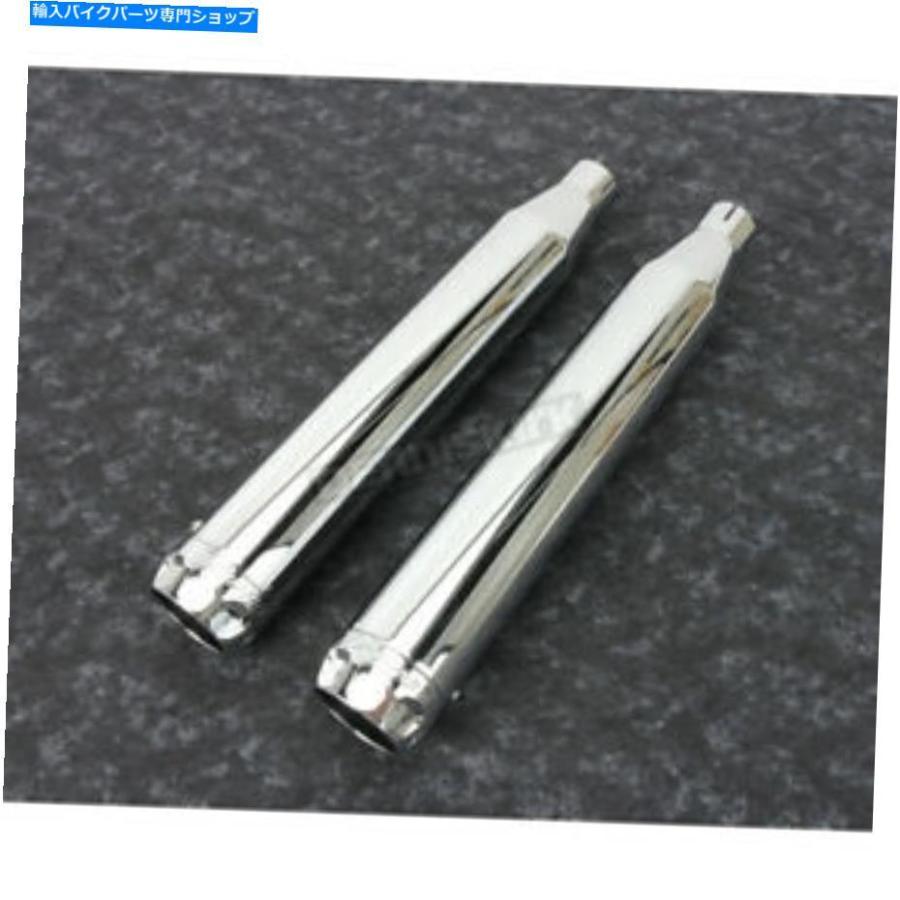 クロームパーツ Rinehart Chrome 3 In。スリップオンマフラーw /クロムスカラップ付きエンドキャップ - 500-0200C-S Rinehart Chrome 3 in. Slip-On M