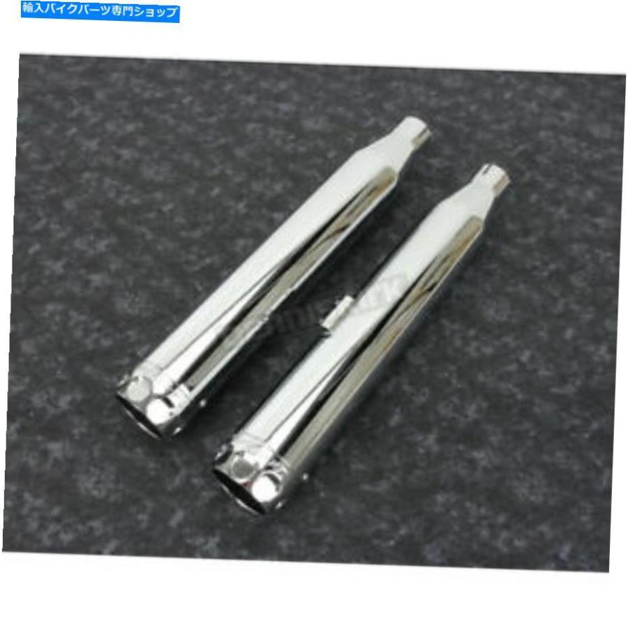 クロームパーツ Rinehart Chrome 3 In。スリップオンマフラーw /クロムスカラップ付きエンドキャップ - 500-0204C-S Rinehart Chrome 3 in. Slip-On M