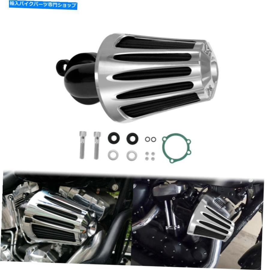 クロームパーツ Harley Sportster XL 2004-2021のためのクロムカット逆エアクリーナフィルターフィルターフィット Chrome Cut Inverted Air Cleaner F
