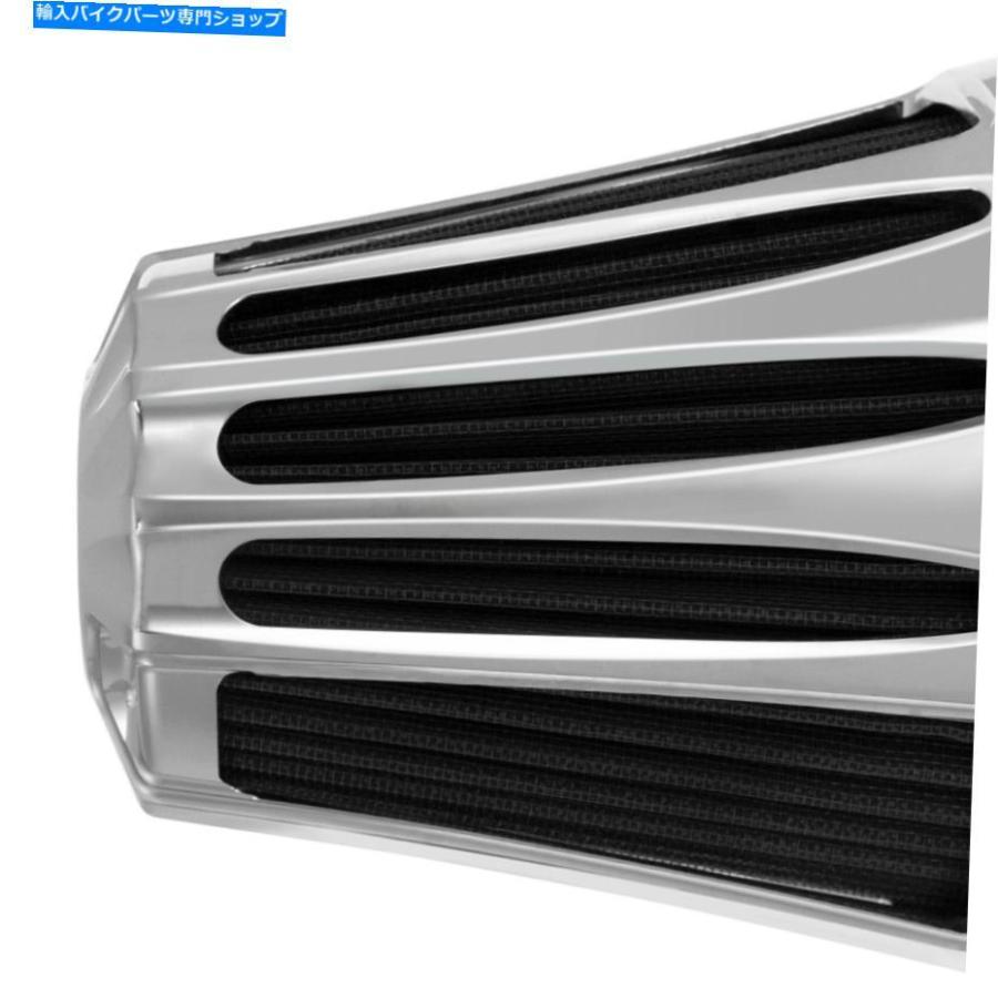 クロームパーツ Harley Sportster XL 2004-2021のためのクロムカット逆エアクリーナフィルターフィルターフィット Chrome Cut Inverted Air Cleaner Fの画像