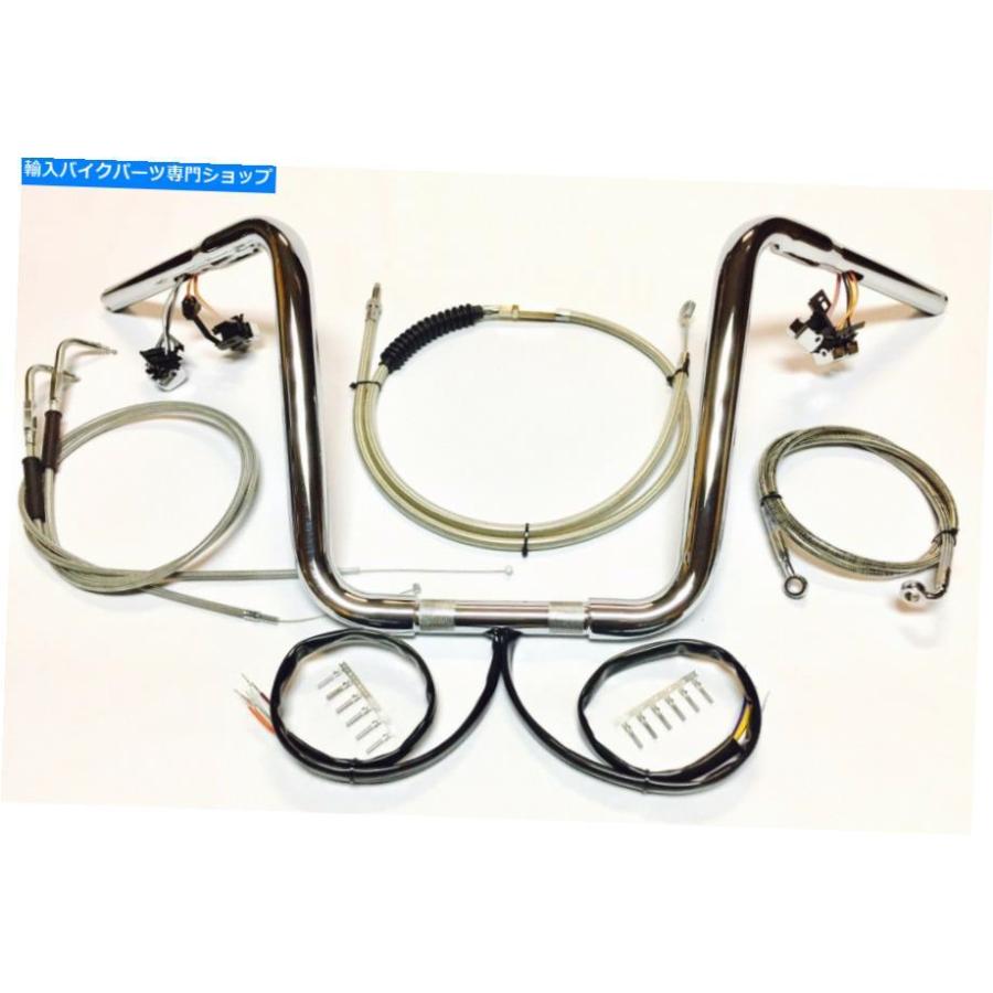 クロームパーツ 14 \"x 1.25 apeハンガークロームハンドルバーキットスイッチ00-04ハーリーDYNA FXDWG 14\"" x 1.25 Ape Hanger Chrome Handlebar Kit Sw"