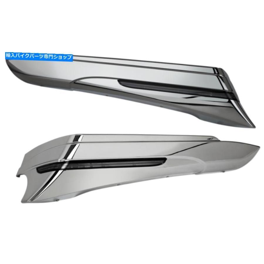 クロームパーツ CiRO ChromeオートバイLEDサドルバッグエクステンション14-19ハーレーツーリングバッガーFLHR Ciro Chrome Motorcycle LED Saddlebag