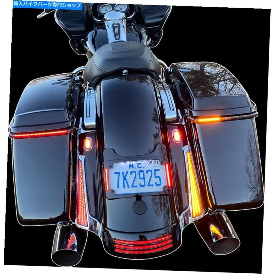 クロームパーツ カスタムダイナミクスクロムデュアルカラー扇風機LEDパネルライト10-13ハーレーツーリング Custom Dynamics Chrome Dual Color Fasciaの画像