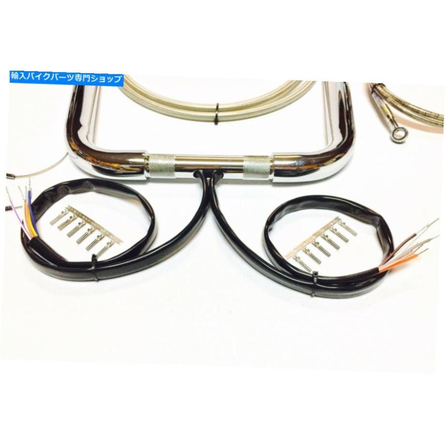 クロームパーツ 14 \"x 1.25 APEハンガークロームハンドルバーキットWスイッチ07-10ハーリーFLSTF 14\"" x 1.25 Ape Hanger Chrome Handlebar Kit W Swit"_1