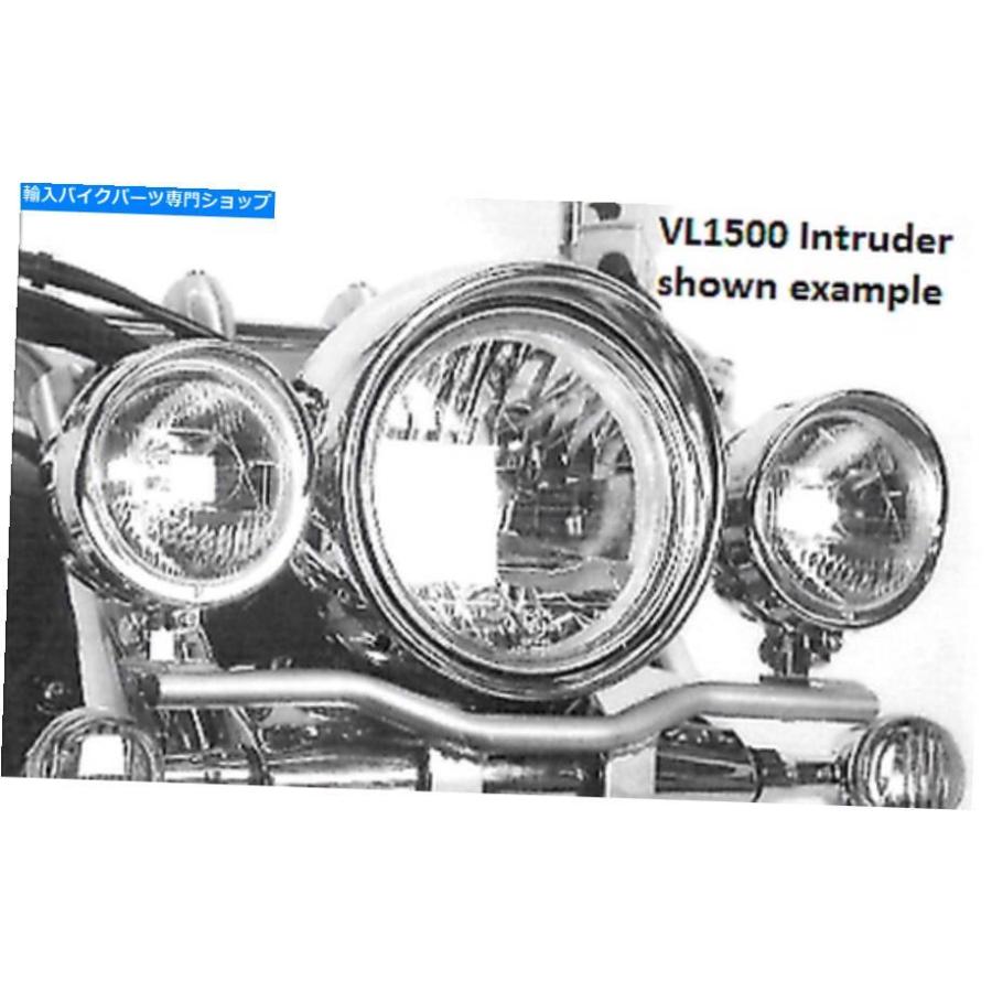 クローム部分品 スズキC1500押し掛ける者のツインともし火仕掛ける - HepcoとBeckerによるCr（2005-2007） Suzuki C1500 Intruder Twinlight Set - Chrome B フレーム-車、バイク、自転車
