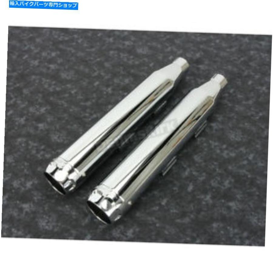 クロームパーツ Rinehart Chrome 3 In。スリップオンマフラー/クロムスカラップエンドキャップ - 500-0400C-S Rinehart Chrome 3 in. Slip-On Muffler