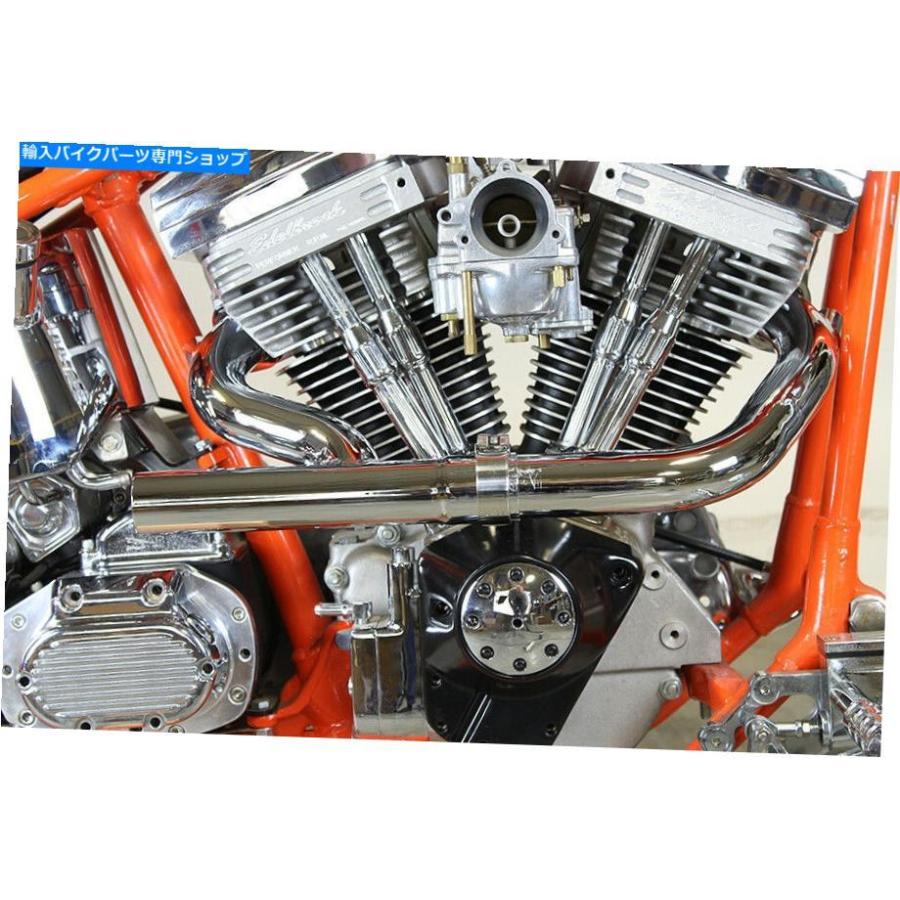 クローム部分品 2：1タイ王国排気ガスヘッダセットクロームフィットハーレー - ダビッドソン 2:1 Siamese Exhaust Header Set Chrome fits Harley-Davidson その他フレーム関連用品-車、バイク、自転車