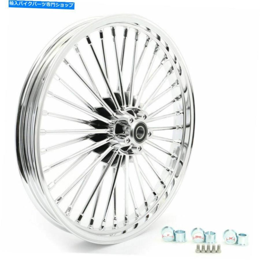 クロームパーツ 21x2.15前輪36太ったスポークのためのハーレーソフトヒレイテージクラシックFlstc Deuce 21x2.15 Front Wheel 36 Fat Spoke for Harle