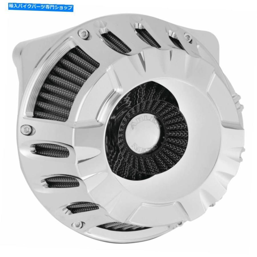 クロームパーツ Arlen Ness逆方向カットクロームステージ1エアクリーラーFLH / T 08-16 Arlen Ness Inverted Deep Cut Chrome Stage 1 Air Cleaner fo