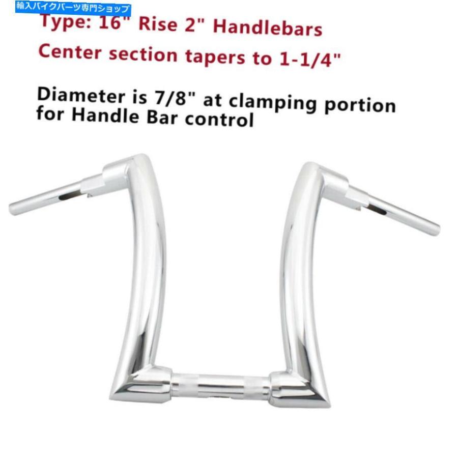 クロームパーツ 16 \"APEハンガーファットバー2\"ハーレイのハンドルバーズスポーツスターソフトダイナ 16\" Ape Hanger Fat Bars 2\" Handlebars For Har