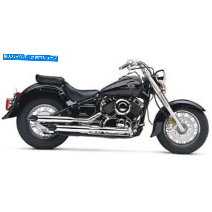 クロームパーツ COBRAスラッシュカットスリップオンマフラー、2004-15ヤマハV-STAR 650 - Chrome - 2164sc Cobra Slash Cut Slip-On Mufflers for 200
