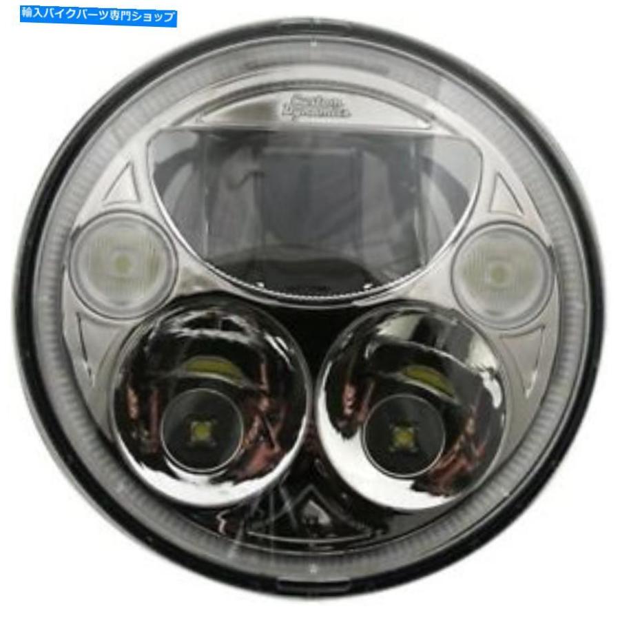 クロームパーツ カスタムダイナミクスCDTB-575-C TRUBEAM LEDヘッドライト5.75 \"クロム Custom Dynamics CDTB-575-C TruBeam LED Headlight 5.75\"" Chr"